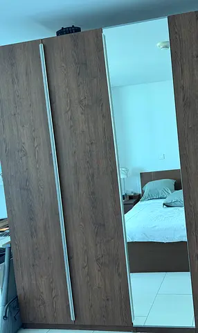 Walnut wood wardrobe