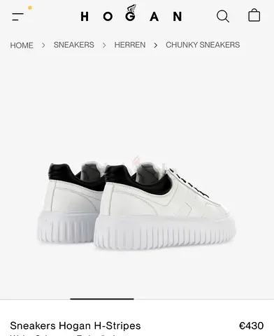 Hogan H-Stripes Chunky White Sneakers (Mens) - Size 8(41)