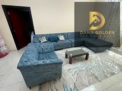 One bedroom and living room apartment with internet for monthly rent in Sharjah, Al Taawun area.
