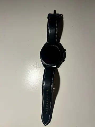 Pre-owned black leather smartwatch, Samsung Galaxy 3 watch