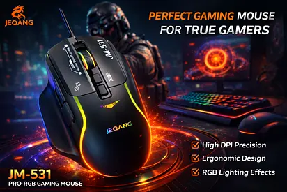 Gaming Mouse with RGB Lighting, 7 Buttons, 3600 DPI, USB Optical JEQANG Wired Discounted