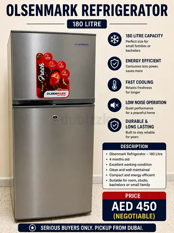 Olsenmark 180L Top Freezer Refrigerator - Good Condition