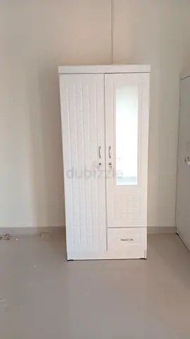 White 2-Door Wardrobe with Mirror and Drawer - Brand new