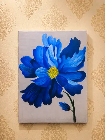 Hand painted canvas flower Room deco