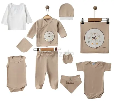 Neutral Beige 10-Piece Newborn Baby Clothing Set - Gift Ready