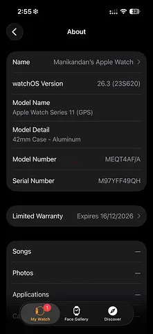Apple Watch Series 11 (42mm Aluminum, GPS) - Good Condition