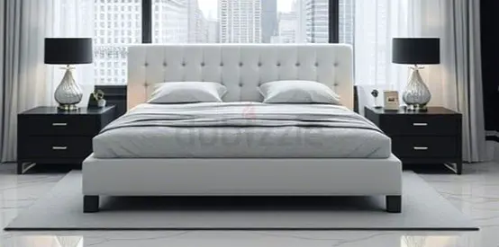 Elegant beautiful white colour queen size  Bed