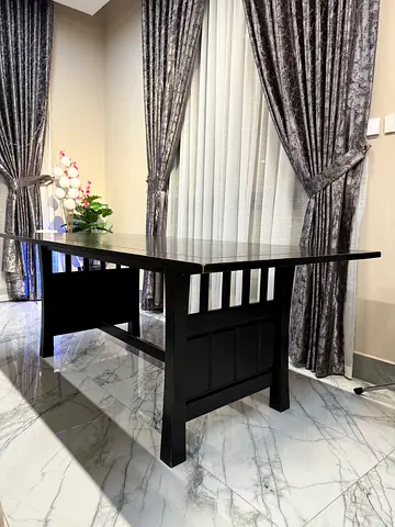 Sturdy Dark Wood Dining Table