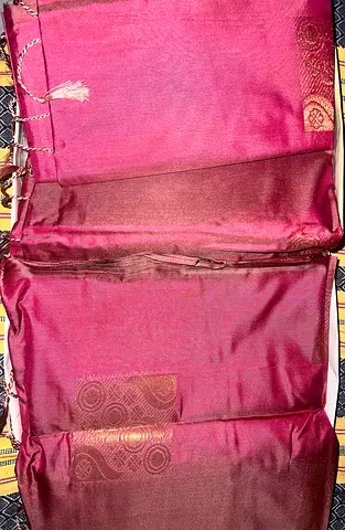 Latest original Kanchipuram Sarees , soft silk , Maroon Silk Saree with Golden Border - Brand new
