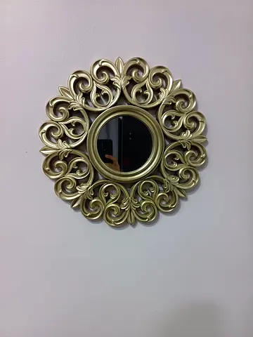 Elegant Ornate Gold Sunburst Wall Mirror – Vintage Baroque Accent Piece