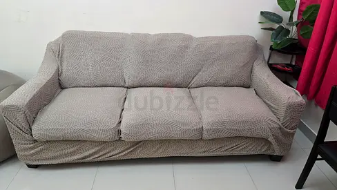 3-Seater Fabric Sofa with Slipcover — Good Condition