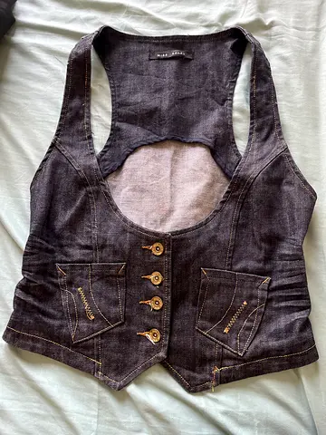 Dark Denim Sleeveless Vest