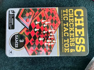 Indoor Board Games - Chess Checkers  Tic Tac Toe