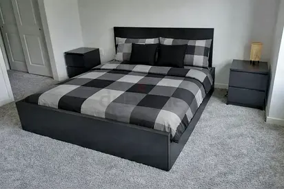 IKEA MALM king Bed 180x200 cm +2 Storage Drawers + 2 side tables + duvet cover set + free mattress
