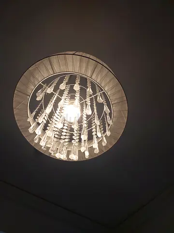 Ceiling crystal chandelier light fixture - elegant flush mount