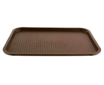 Brown Rectangular Non-Slip Serving Tray —  Plastic trays
