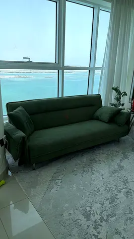 Green 3-Seater Sofa bed with Cushions — Perfect Condition 4 months use
