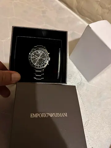 Emporio Armani Mens Stainless Steel Chronograph Watch (With Box)