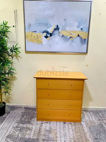 Light Wood 4-Drawer Chest / Dresser - Compact Storage