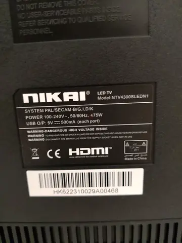 Nikai 43 LED TV (Model NTV4300SLEDN1)