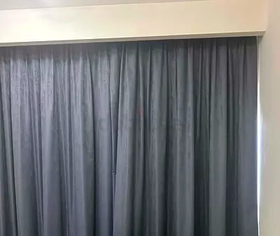 Custom Made Blackout Curtain with rails, hooks and pulley