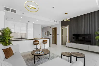 Furnished 1 BHK | Top Floor | Rare Layout | Big Living | Full Lagoon and Burj Khalifa View