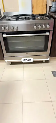 Stainless Steel 5-Burner Gas Cooker with Large Oven