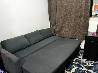 Dark grey 3-seater sofa bed - excellent condition