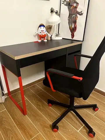 IKEA MICKE Desk, anthracite/red, 105x50 cm