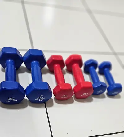 Set of Dumbbells (1kg, 2kg, 3kg) - Light Weights for Home Workouts