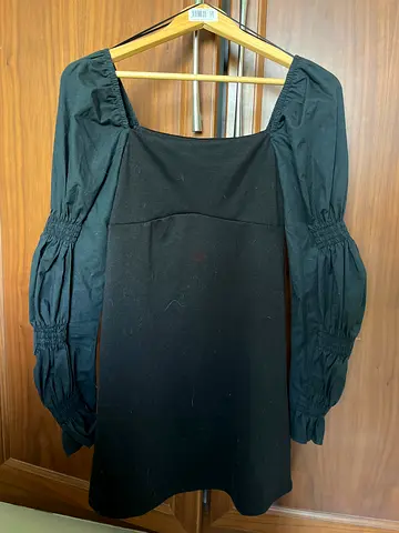 Topshop Black long-sleeve mini dress