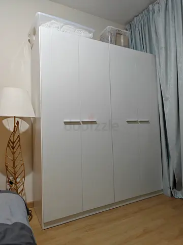 White 4-Door Wardrobe / Armoire - Good Condition