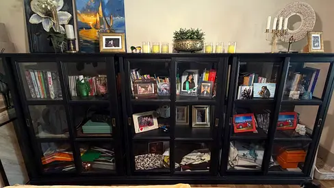 Elegant Wooden  Glass Display Cabinet / Library Unit – Luxury Style