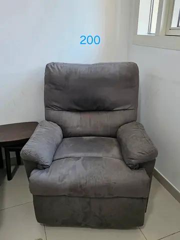 Brown Grey Single Recliner Armchair - Comfortable Upholstered Chair