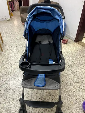Lightweight blue/grey standard baby stroller in good condition
