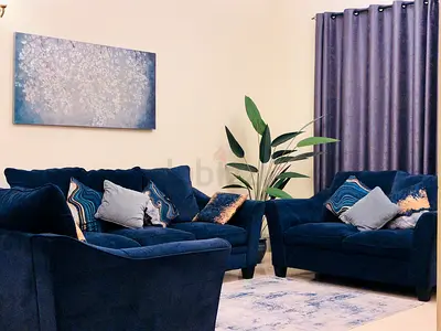 PAN Home Sofa 3+2+2 (Navy Blue, Good Condition) for SALE