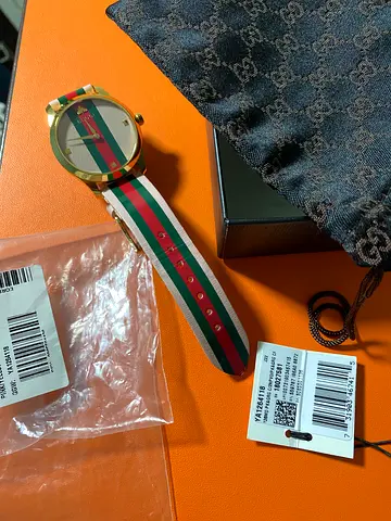 Gucci Green  Red Stripe Analog Watch with Original Tags