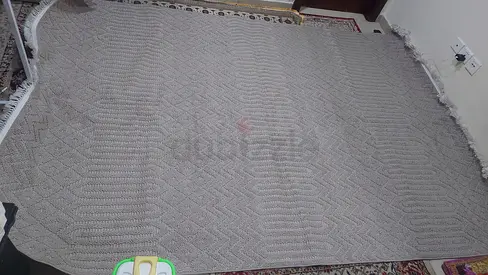 Light Grey Textured Large Area Rug - Good Condition