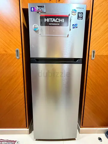 Hitachi Top Freezer Refrigerator - Stainless Steel, Good Condition