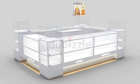 Modular White Retail Display Kiosk For Jewellery