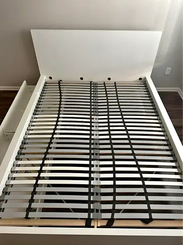 IKEA White MALM Double Storage Bed with IKEA Mattress 140 x 200 cm