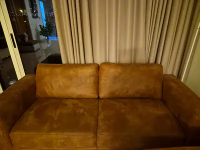 Brown 3 Seater Leather Sofa - excellent Condition