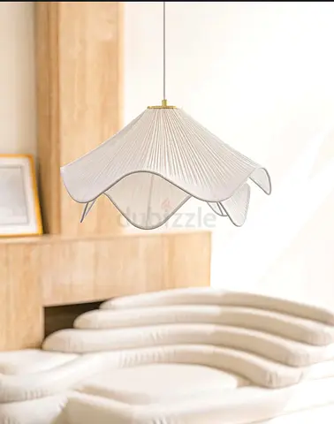 Modern Sculptural Pleated Pendant Light - White