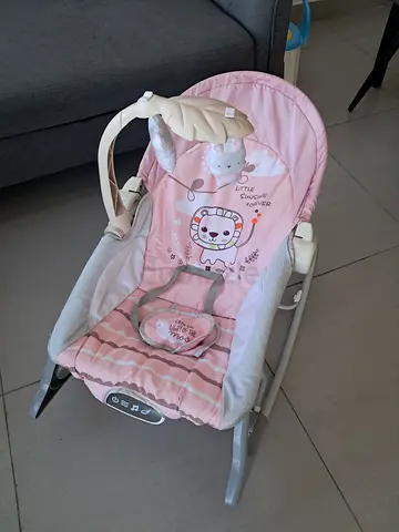 Pink Baby Rocker/Bouncer with Toy Bar - Good Condition