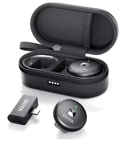 BOYA Omic-D Wireless Lavalier Microphone System Compatible with iPhone, 50M Los Range, Hi-Fi Audio,