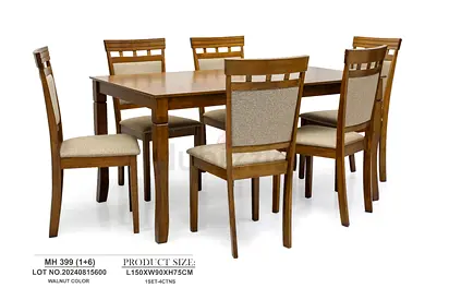 Brand New Solid Wood 6-Seater Dining Table Set For Sale
