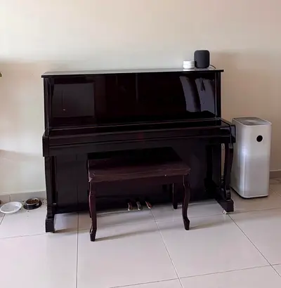 Shubert Upright Acoustic Piano - Dark Mahogany Finish with Bench