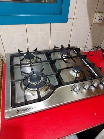 4-Burner Stainless Steel Gas Hob / Cooktop - Good Working Condition