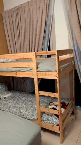 IKEA Solid Pine Bunk Bed with Built-in Ladder - Good Condition