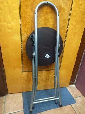 Compact Folding Round Table with Metal Frame